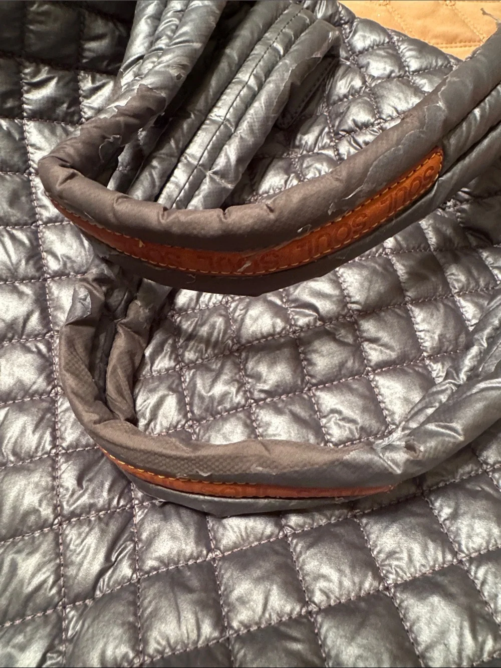 MZ Wallace Quilted Metallic Gray Tote